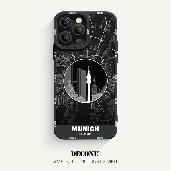 iPhone 14 Series | City Line Map Series Pupil Liquid Silicone Phone Case - Munich