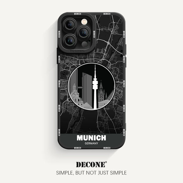 iPhone 13 Series | City Line Map Series Pupil Liquid Silicone Phone Case - Munich