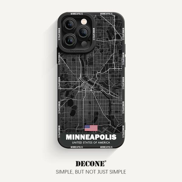 iPhone 12 Series | City Line Map Series Pupil Liquid Silicone Phone Case - Minneapolis