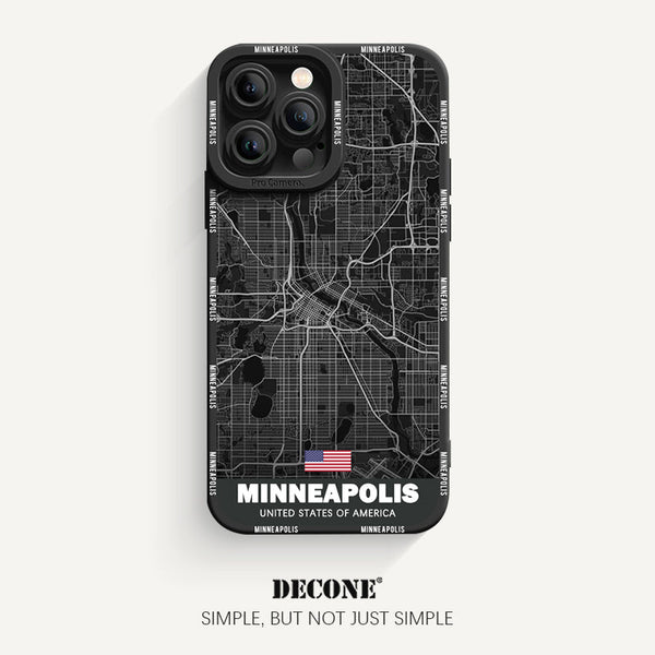 iPhone 13 Series | City Line Map Series Pupil Liquid Silicone Phone Case - Minneapolis