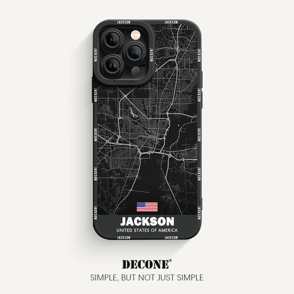 iPhone 12 Series | City Line Map Series Pupil Liquid Silicone Phone Case - Jackson