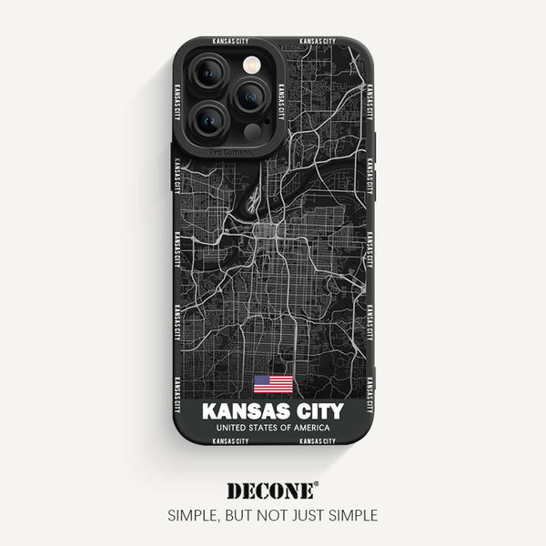 iPhone 14 Series | City Line Map Series Pupil Liquid Silicone Phone Case - Kansas City