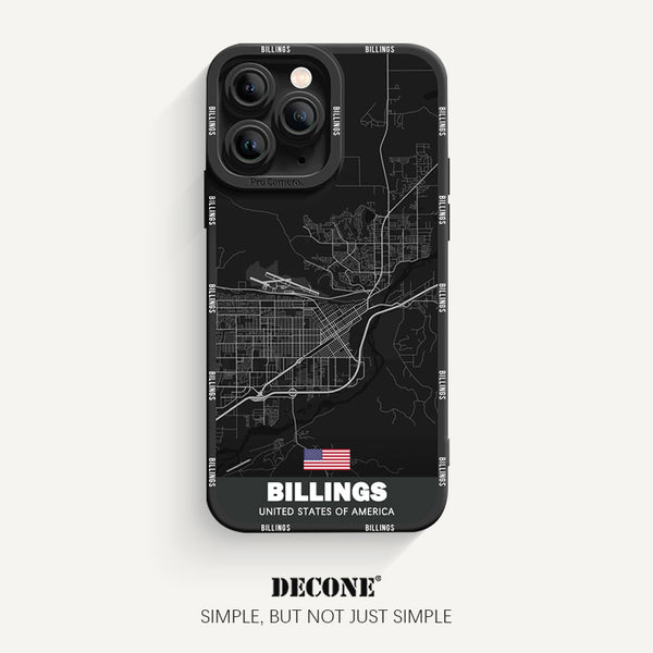 iPhone 11 Series | City Line Map Series Pupil Liquid Silicone Phone Case - Billings