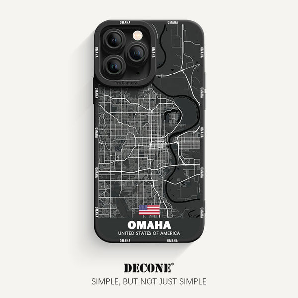 iPhone 11 Series | City Line Map Series Pupil Liquid Silicone Phone Case - Omaha