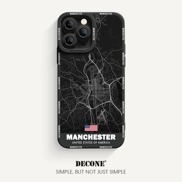 iPhone 11 Series | City Line Map Series Pupil Liquid Silicone Phone Case - Manchester