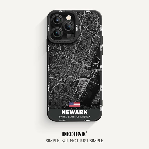 iPhone 13 Series | City Line Map Series Pupil Liquid Silicone Phone Case - Newark