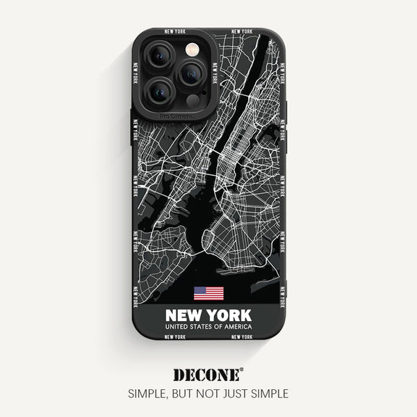 iPhone 12 Series | City Line Map Series Pupil Liquid Silicone Phone Case - New York