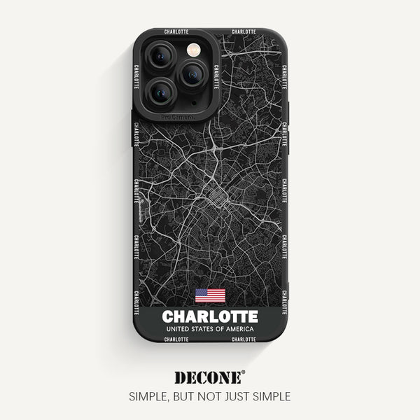 iPhone 11 Series | City Line Map Series Pupil Liquid Silicone Phone Case - Charlotte