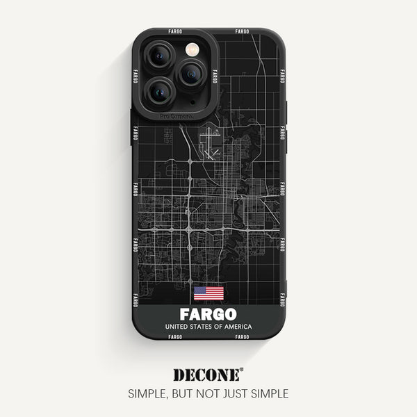 iPhone 11 Series | City Line Map Series Pupil Liquid Silicone Phone Case - Fargo