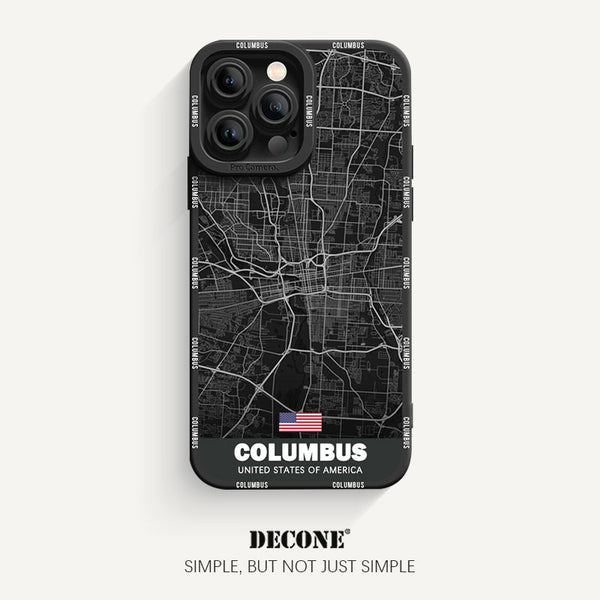 iPhone 12 Series | City Line Map Series Pupil Liquid Silicone Phone Case - Columbus