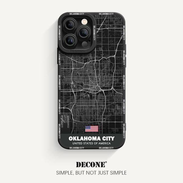 iPhone 14 Series | City Line Map Series Pupil Liquid Silicone Phone Case - Oklahoma City