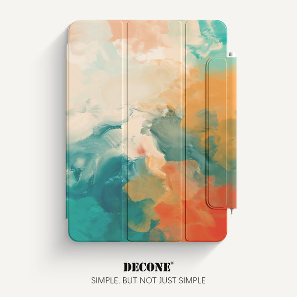 iPad Series | Watercolor Leather Smart Magnetic Reversible Clip (With Clip Buckle)