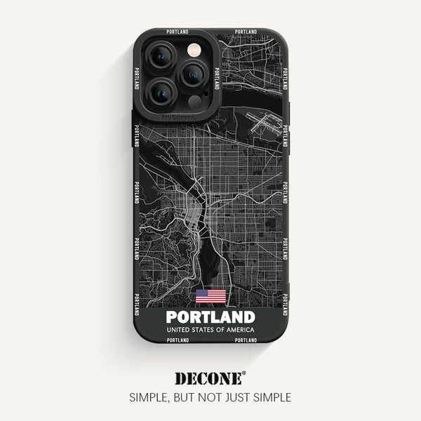 iPhone 13 Series | City Line Map Series Pupil Liquid Silicone Phone Case - Portland Oregon