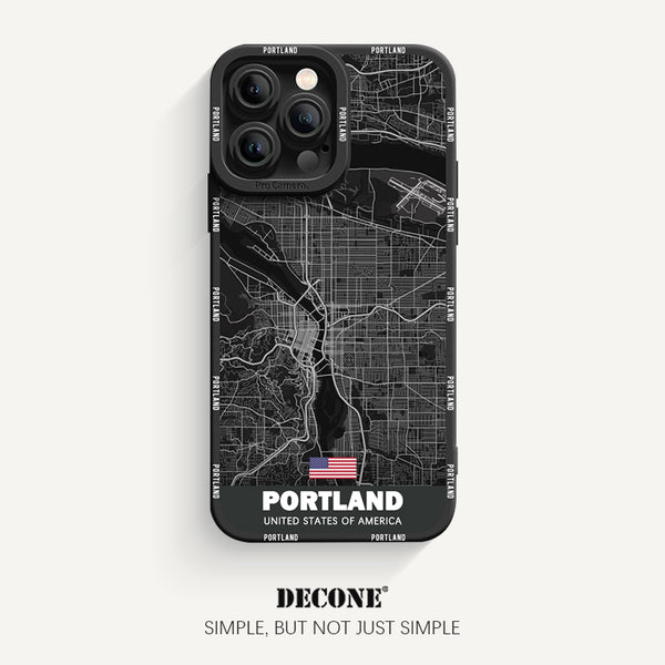 iPhone 14 Series | City Line Map Series Pupil Liquid Silicone Phone Case - Portland Oregon