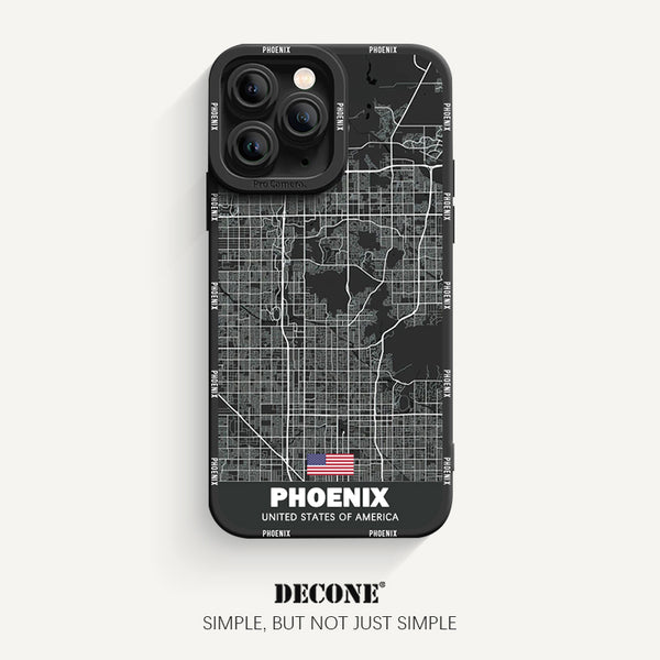 iPhone 11 Series | City Line Map Series Pupil Liquid Silicone Phone Case - Phoenix