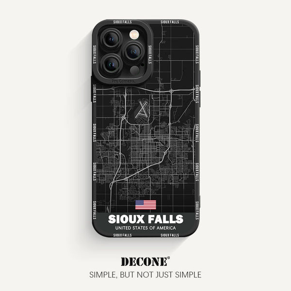 iPhone 13 Series | City Line Map Series Pupil Liquid Silicone Phone Case - Sioux Falls