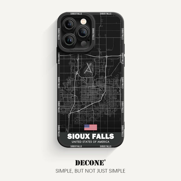 iPhone 12 Series | City Line Map Series Pupil Liquid Silicone Phone Case - Sioux Falls