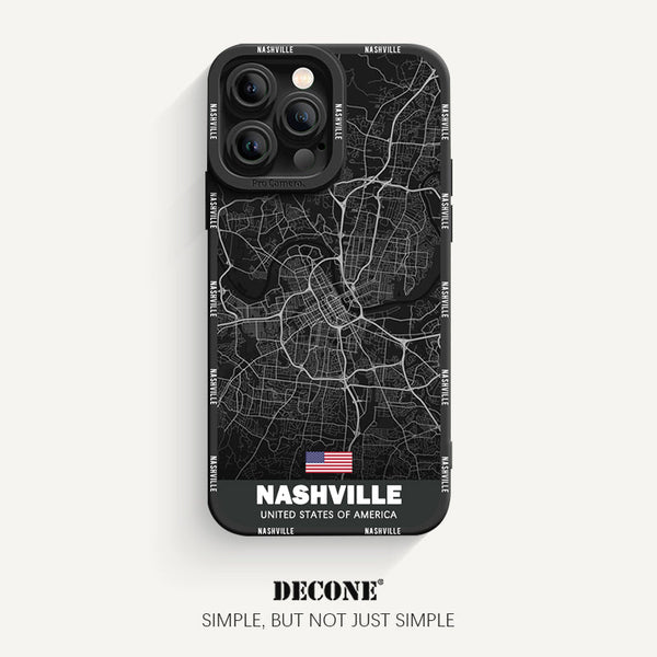 iPhone 13 Series | City Line Map Series Pupil Liquid Silicone Phone Case - Nashville