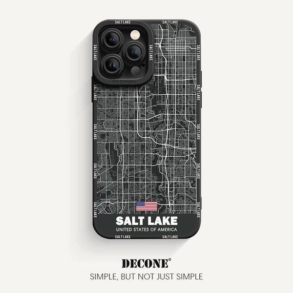 iPhone 12 Series | City Line Map Series Pupil Liquid Silicone Phone Case - Salt Lake