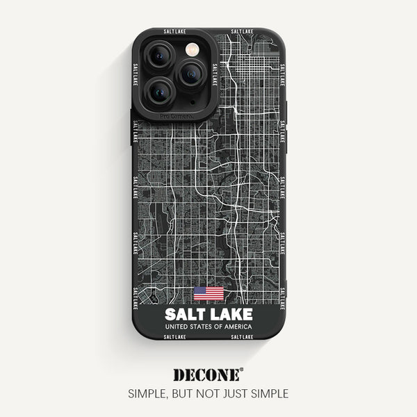 iPhone 11 Series | City Line Map Series Pupil Liquid Silicone Phone Case - Salt Lake