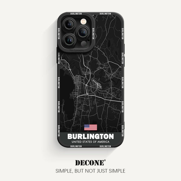 iPhone 13 Series | City Line Map Series Pupil Liquid Silicone Phone Case - Burlington