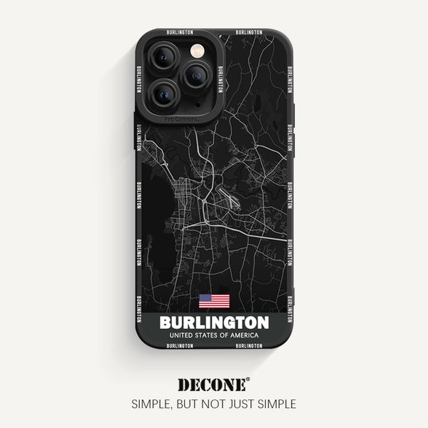 iPhone 11 Series | City Line Map Series Pupil Liquid Silicone Phone Case - Burlington