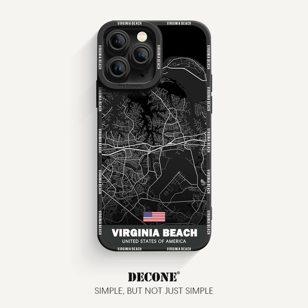 iPhone 11 Series | City Line Map Series Pupil Liquid Silicone Phone Case - Virginia Beach