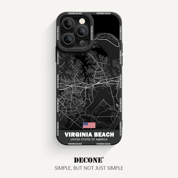 iPhone 14 Series | City Line Map Series Pupil Liquid Silicone Phone Case - Virginia Beach