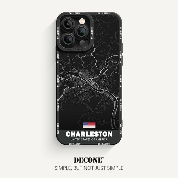 iPhone 14 Series | City Line Map Series Pupil Liquid Silicone Phone Case - Charleston WV