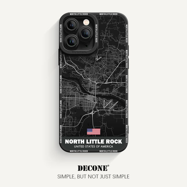 iPhone 11 Series | City Line Map Series Pupil Liquid Silicone Phone Case - North Little Rock