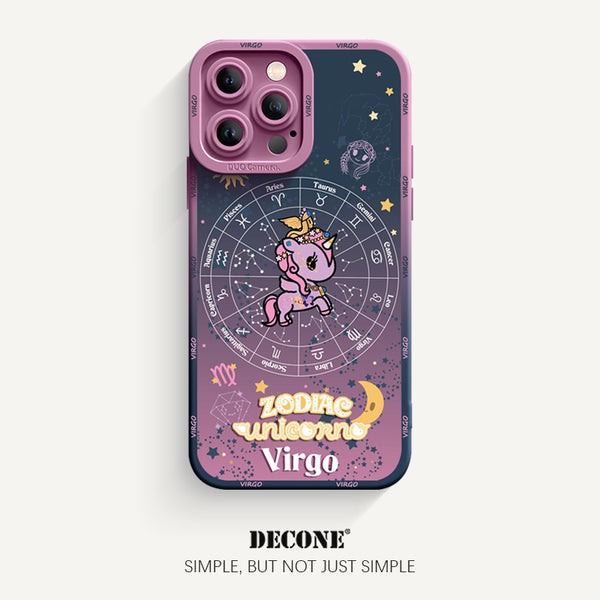 iPhone 14 Series | Zodiac Series Pupil Liquid Silicone Phone Case - Virgo(Unicorn)