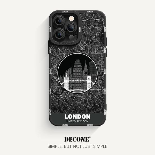 iPhone 14 Series | City Line Map Series Pupil Liquid Silicone Phone Case - London