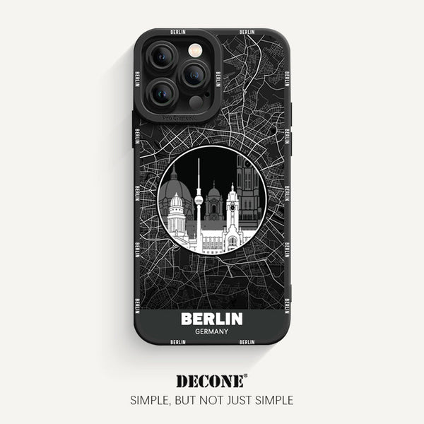 iPhone 13 Series | City Line Map Series Pupil Liquid Silicone Phone Case - Berlin