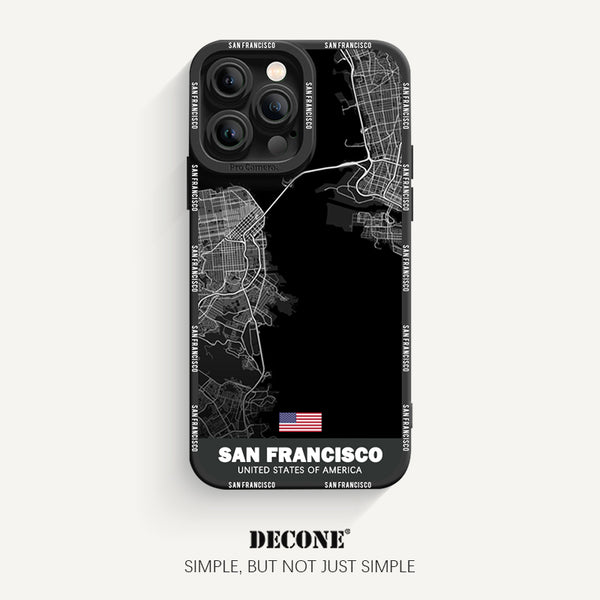 iPhone 14 Series | City Line Map Series Pupil Liquid Silicone Phone Case - San Francisco