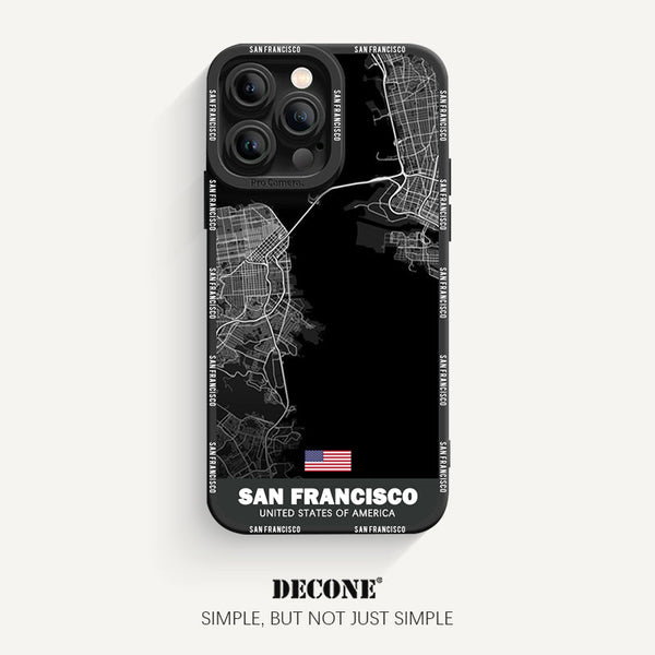 iPhone 13 Series | City Line Map Series Pupil Liquid Silicone Phone Case - San Francisco