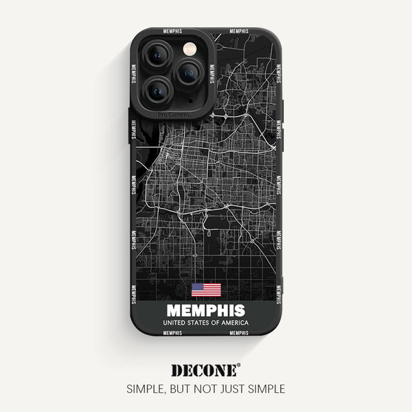 iPhone 11 Series | City Line Map Series Pupil Liquid Silicone Phone Case - Memphis