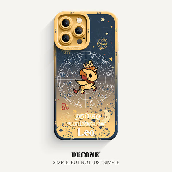 iPhone 13 Series | Zodiac Series Pupil Liquid Silicone Phone Case - Leo(Unicorn)