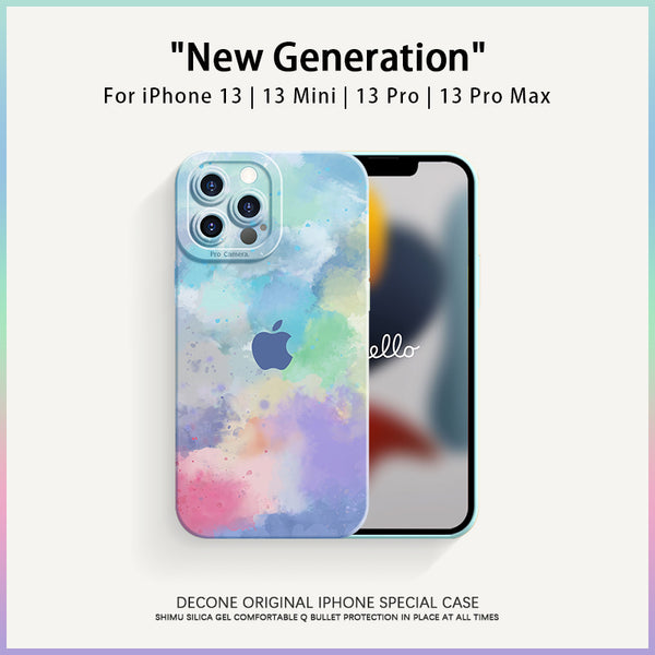 【Decone】iPhone Watercolor Series | Pupil Liquid Silicone Phone Case (gift lanyard)