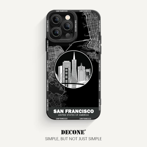 iPhone 14 Series | City Line Map Series Pupil Liquid Silicone Phone Case - San Francisco