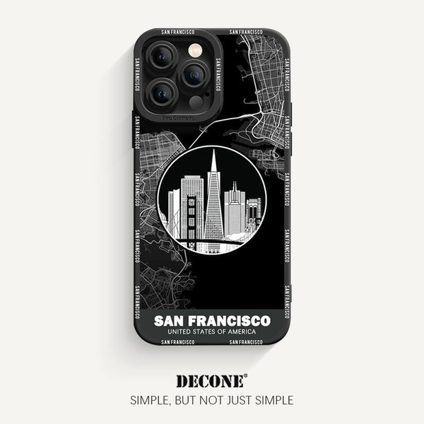 iPhone 13 Series | City Line Map Series Pupil Liquid Silicone Phone Case - San Francisco