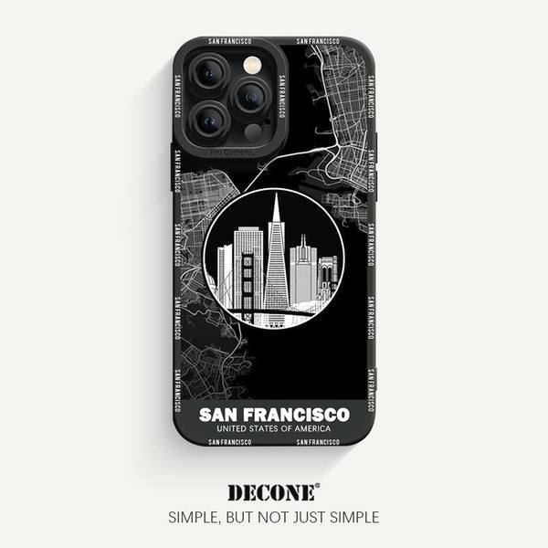 iPhone 12 Series | City Line Map Series Pupil Liquid Silicone Phone Case - San Francisco