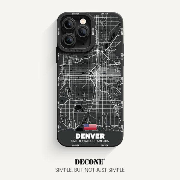 iPhone 11 Series | City Line Map Series Pupil Liquid Silicone Phone Case - Denver