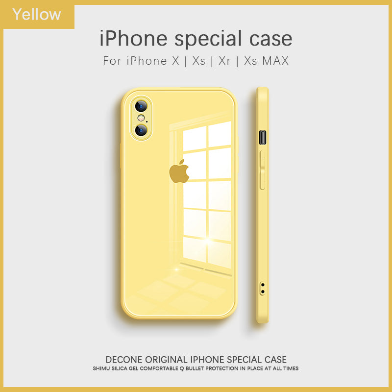 Decone】iPhone X Series Macaron Straight Edge Tempered Glass Case (gif –  DECONE