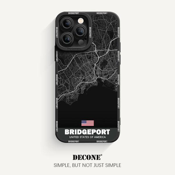 iPhone 13 Series | City Line Map Series Pupil Liquid Silicone Phone Case - Bridgeport