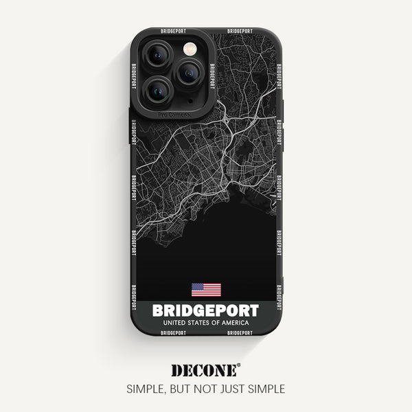 iPhone 11 Series | City Line Map Series Pupil Liquid Silicone Phone Case - Bridgeport