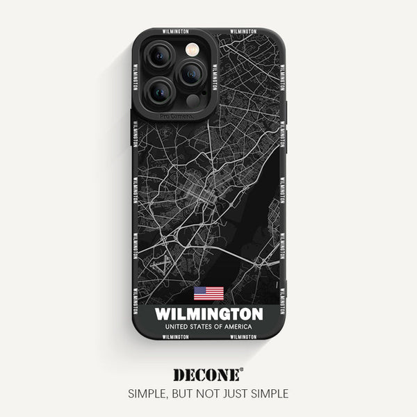 iPhone 12 Series | City Line Map Series Pupil Liquid Silicone Phone Case - Wilmington