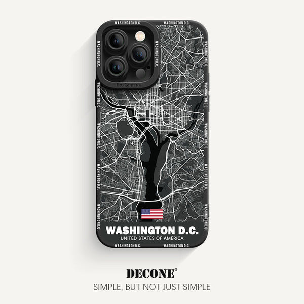 iPhone 13 Series | City Line Map Series Pupil Liquid Silicone Phone Case - Washington D.C.