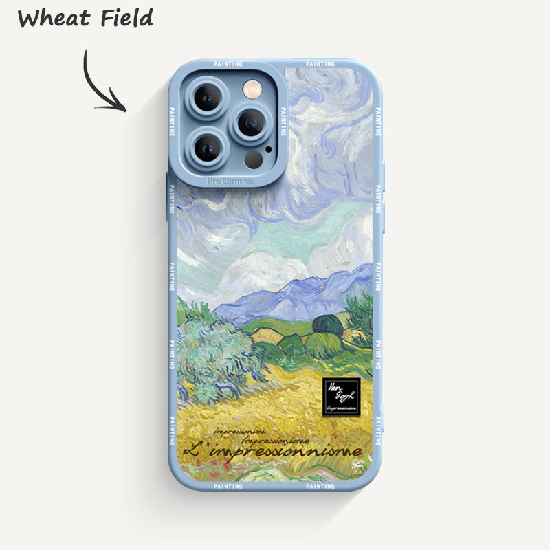 iPhone 14 Series Oil Painting Series Pupil Liquid Silicone Phone