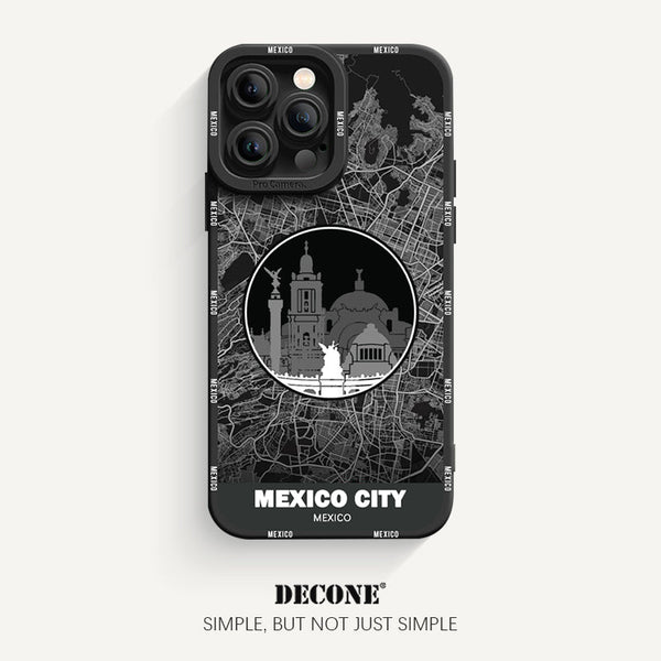 iPhone 13 Series | City Line Map Series Pupil Liquid Silicone Phone Case - Mexico City