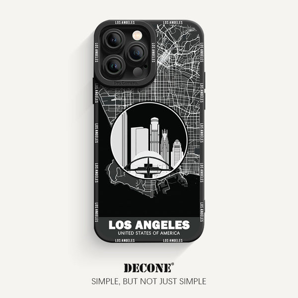 iPhone 14 Series | City Line Map Series Pupil Liquid Silicone Phone Case - Los Angeles